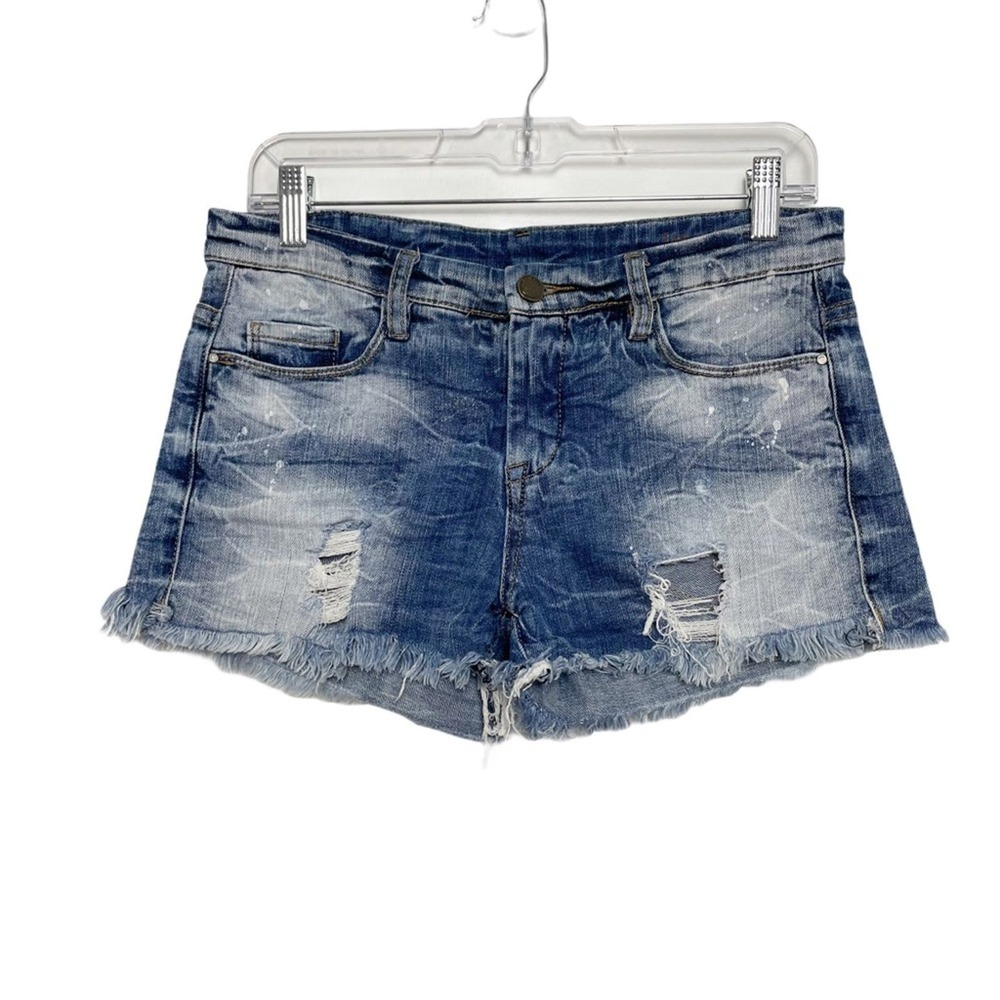 Blank NYC Acid Wash Paint Splatter Denim Shorts 28